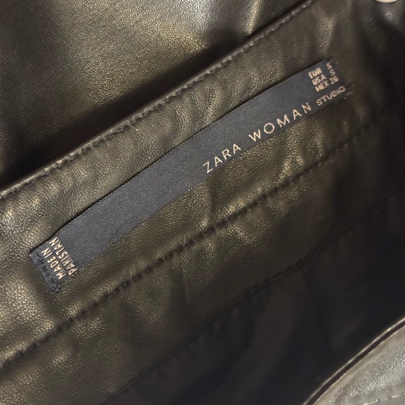 Zara Studio Leather Gold Studded Skirt Small - Picture 8 of 8